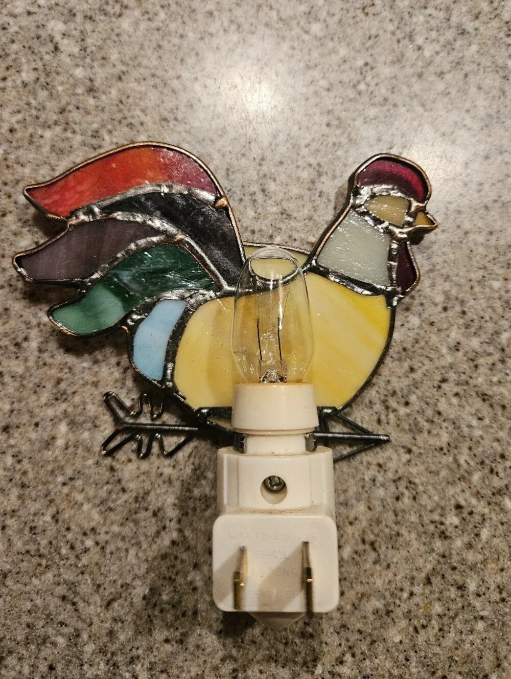 Stained Glass Rooster Nightlight